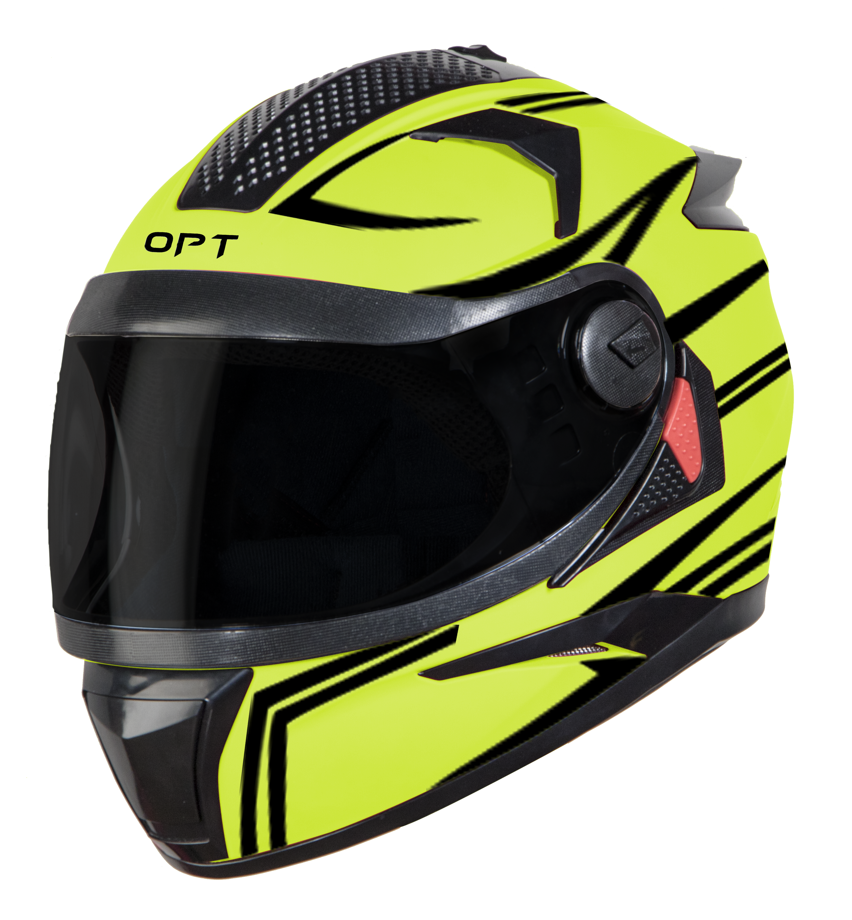 Steelbird 7Wings Robot Opt ISI Certified Full Face Helmet With Night Reflective Graphics (Glossy Fluo Neon Black With Smoke Visor)